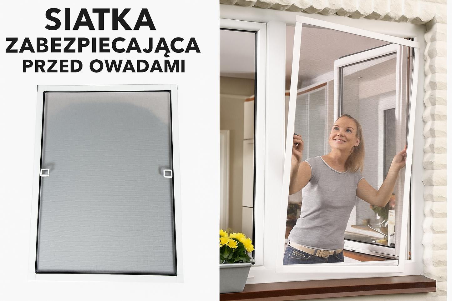 Moskitiera ramkowa na wymiar siatka na owady