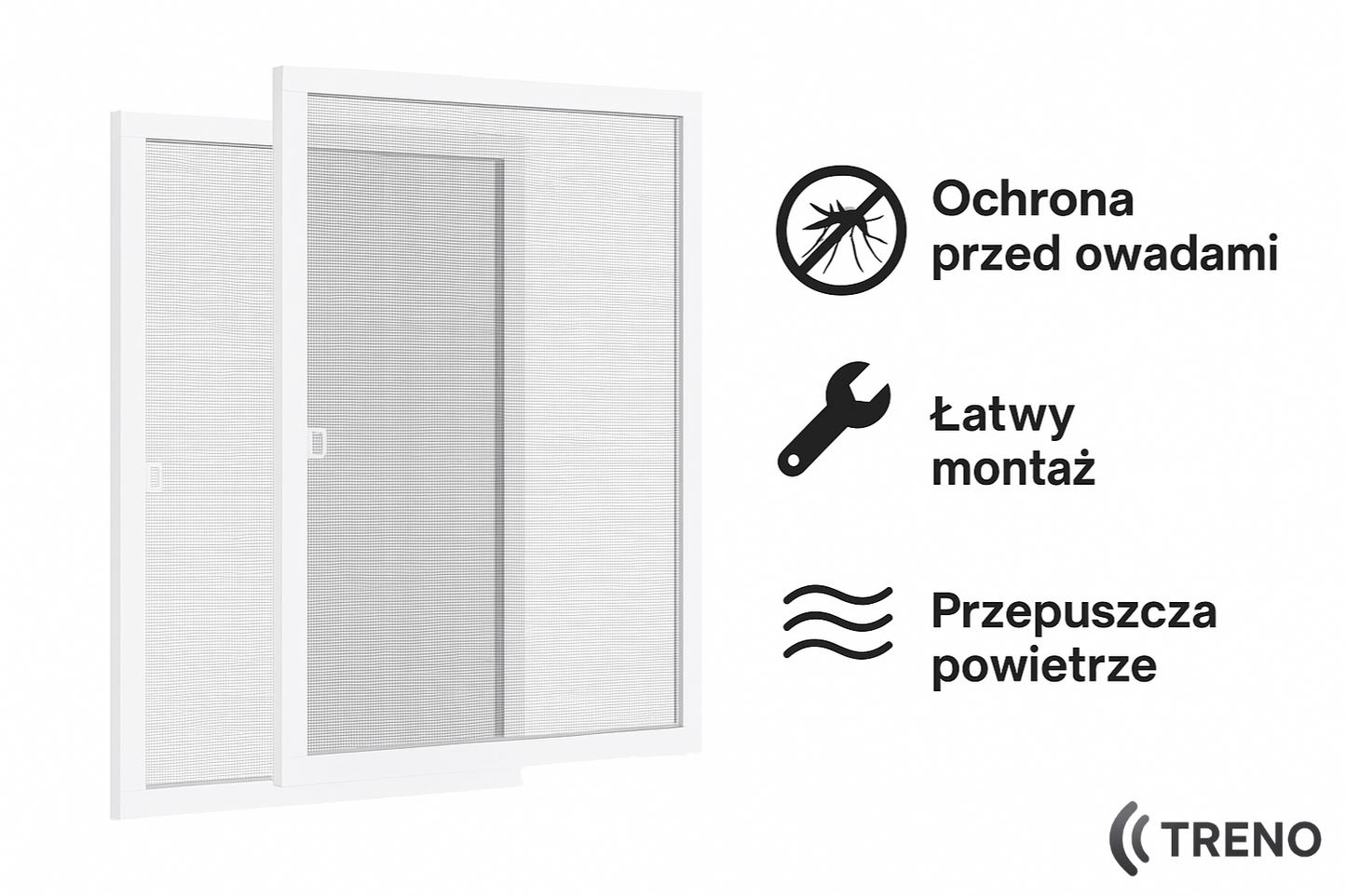 MOSKITIERA OKIENNA 128x76 cm BIAŁA | GOTOWA DO MONTAŻU | OCHRONA PRZED OWADAMI